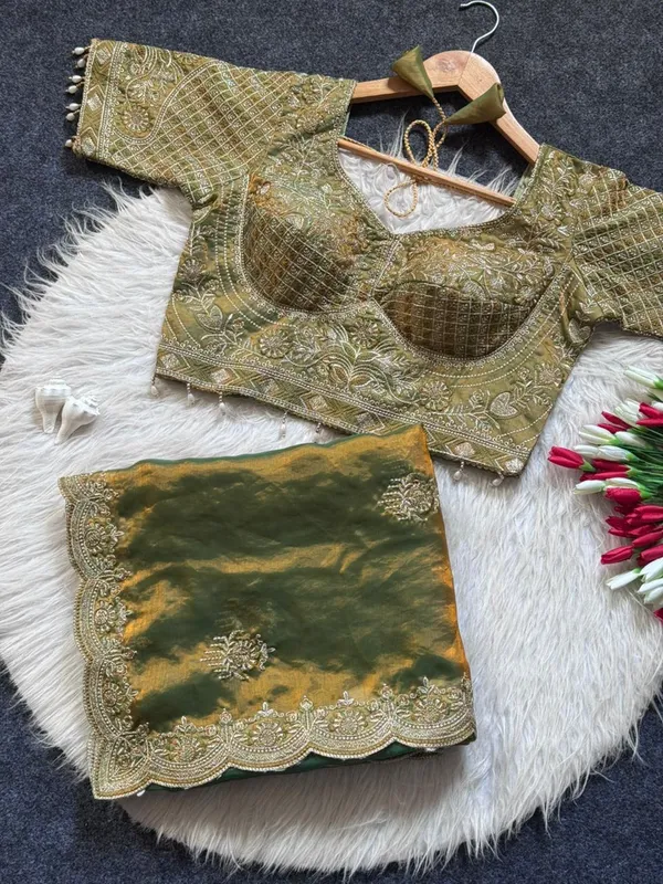 Olive_Green_Bollywood_Organza_Jimmy_Jimmy_Saree_with_Heavy_Hand_Work_Embroidered_Stitched_Blouse_for_Women_|_Wedding_Saree