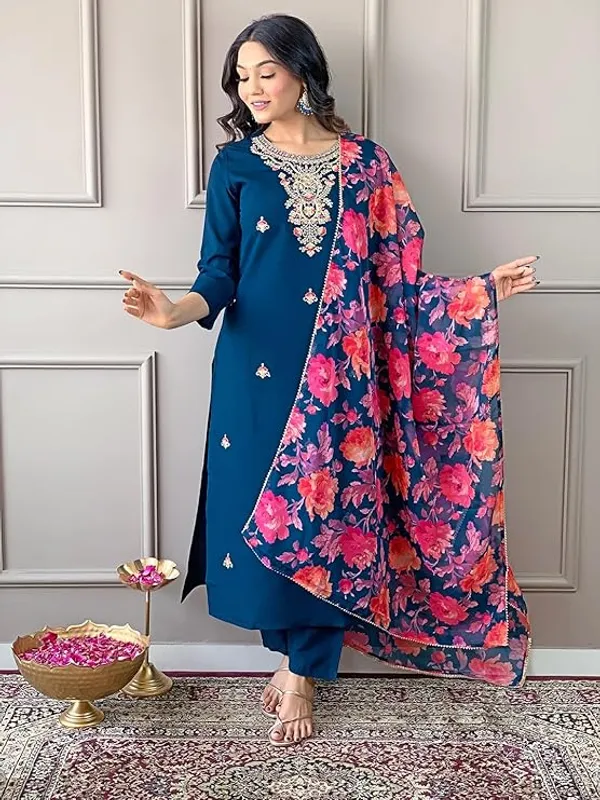Blue_Embroidered_Kurta_Set_with_Dupatta_|_Party_Wear_Ethnic_Kurti_Pant_Set_for_Women