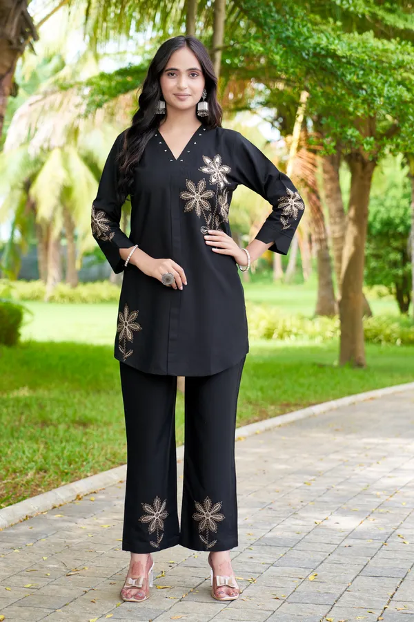 Black_Heavy_Rayon_Floral_Embroidered_Co-Ord_Set_For_Women