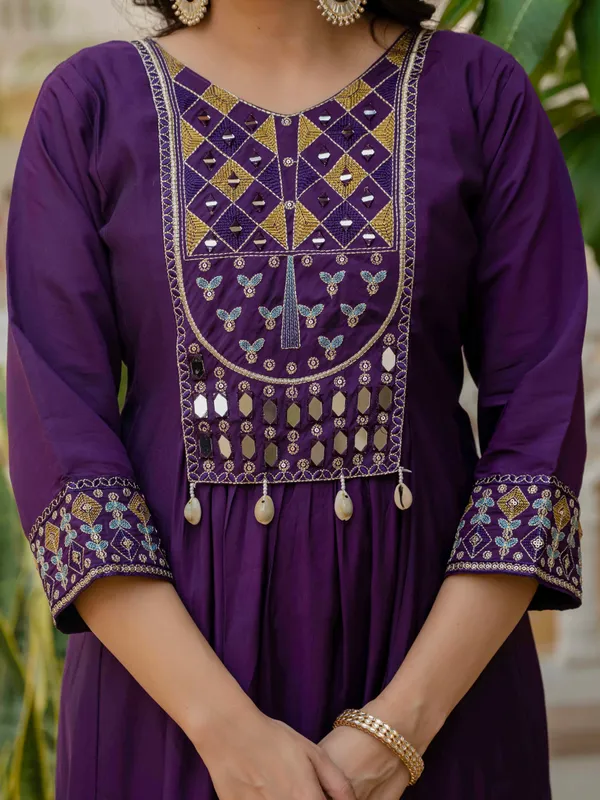Purple_Viscose_Mirror_Work_Kurta_Pant_Set_For_Women
