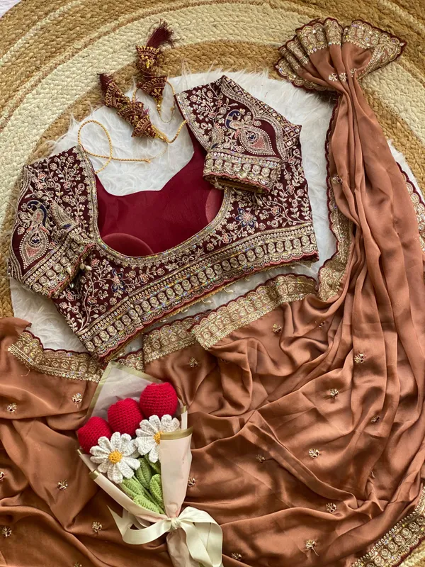 Brown_Bollywood_Organza_Jimmy_Jimmy_Saree_with_Heavy_Hand_Work_Embroidered_Stitched_Blouse_for_Women_|_Wedding_Saree