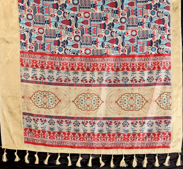 Soft_Lichi_Silk_Saree_with_Multicolor_Digital_Weaving_&_Golden_Zari_Border
