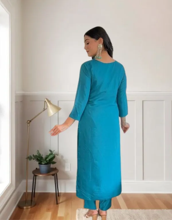 Peacock_Blue_Chanderi_Embroidered_Kurta_Set_with_Dupatta_|_Ethnic_Wear_for_Women