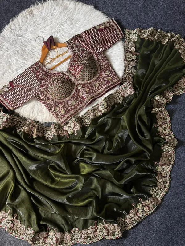 Green_Bollywood_Organza_Jimmy_Jimmy_Saree_with_Heavy_Hand_Work_Embroidered_Stitched_Blouse_for_Women_|_Wedding_Saree
