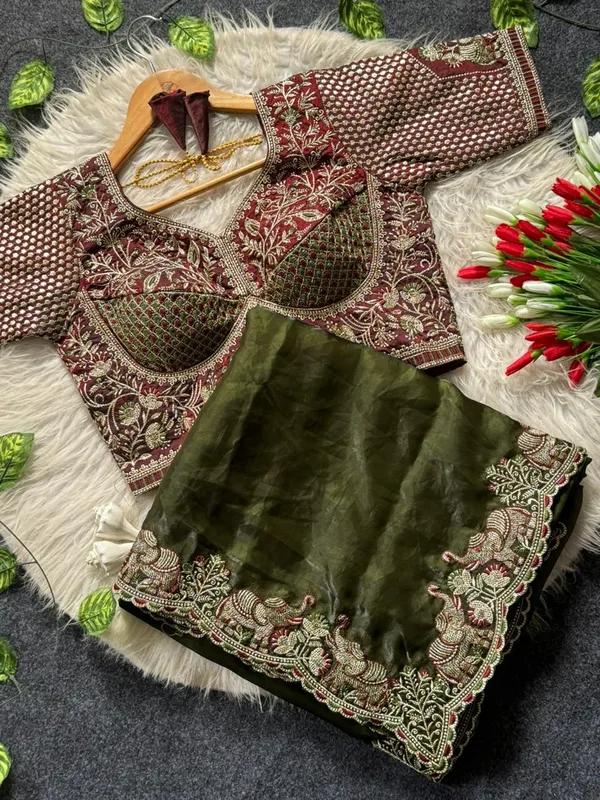 Green_Bollywood_Organza_Jimmy_Jimmy_Saree_with_Heavy_Hand_Work_Embroidered_Stitched_Blouse_for_Women_|_Wedding_Saree