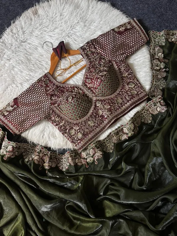 Green_Bollywood_Organza_Jimmy_Jimmy_Saree_with_Heavy_Hand_Work_Embroidered_Stitched_Blouse_for_Women_|_Wedding_Saree