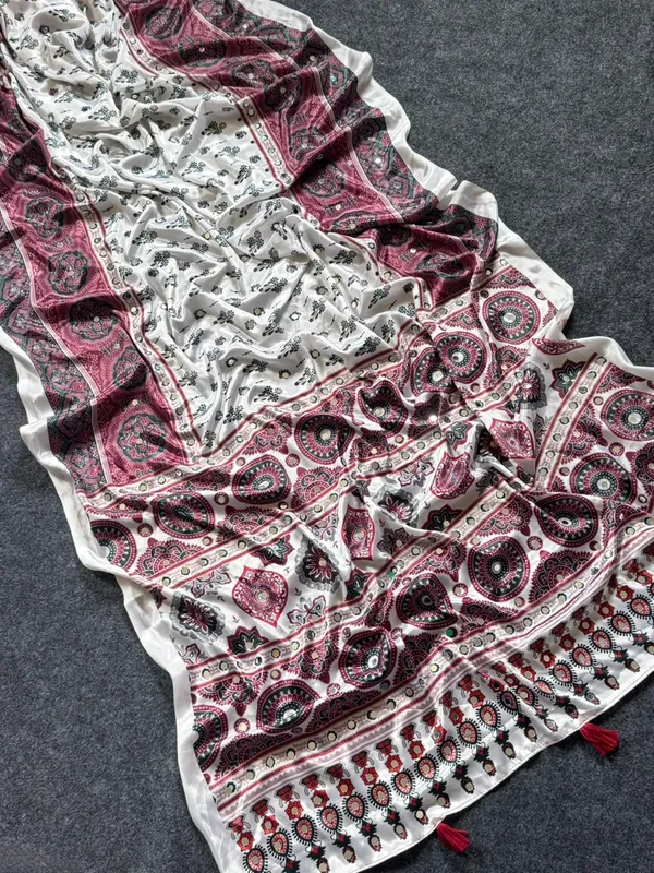 Ivory_Ajrakh_Print_Soft_Silk_Saree_with_Mirror_Work_&_Designer_Border
