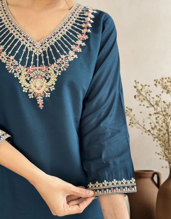 Blue_Chanderi_Embroidered_Kurta_Set_with_Chinon_Dupatta_|_Ethnic_Wear_for_Women