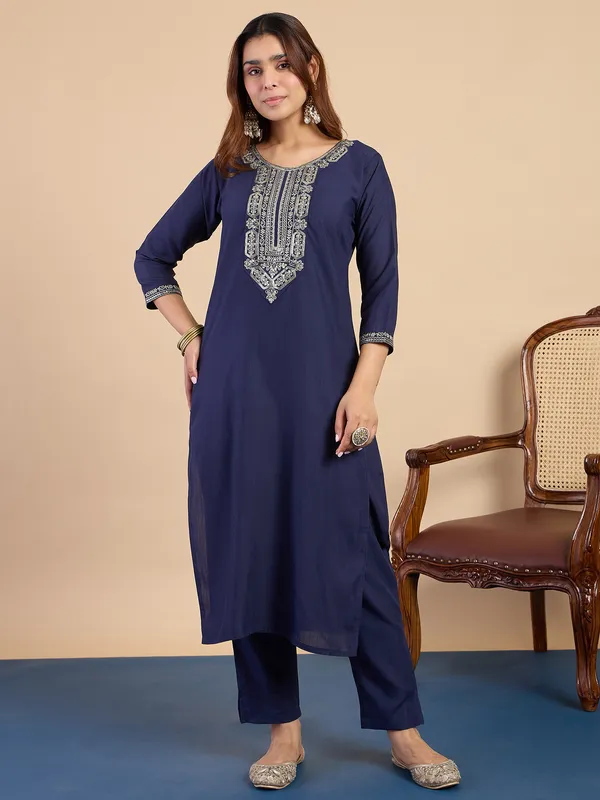 Blue_Women's_Traditional_Embroidered_Kurta_Pant_Set_with_Silk_Dupatta_|_Women's_Ethnic_Wear