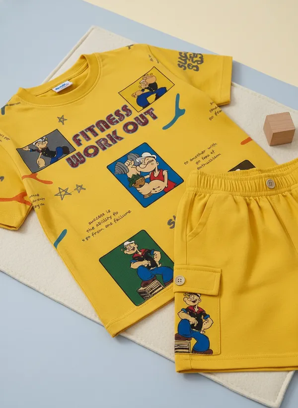 Boys_Yellow_Fitness_Workout_Cartoon_Graphic_CO-ORD_Set