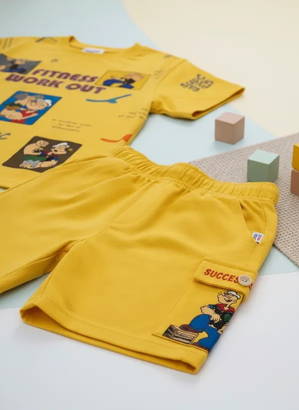 Boys_Yellow_Fitness_Workout_Cartoon_Graphic_CO-ORD_Set