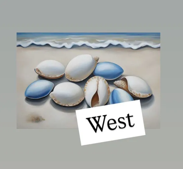 Premium_Plastic_Coastal_Blue_White_Cowrie_Shell_Wall_Painting