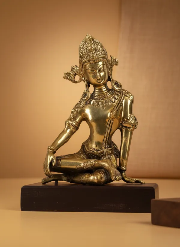 Premium_Brass_Tara_Devi_Seated_Statue_Golden_Finish