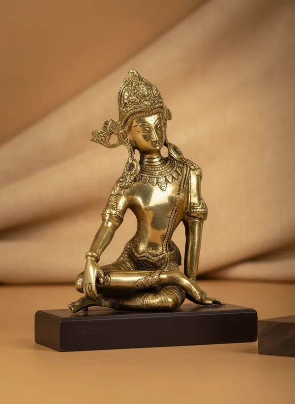 Premium_Brass_Tara_Devi_Seated_Statue_Golden_Finish