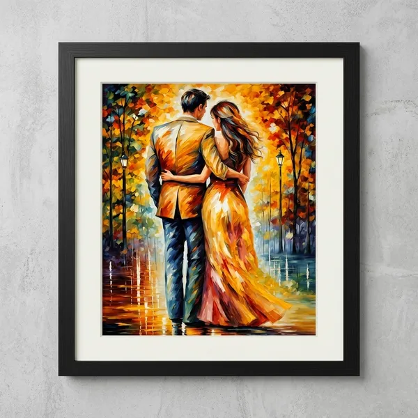 Romantic_Couple_Walking_In_Autumn_Canvas_Painting