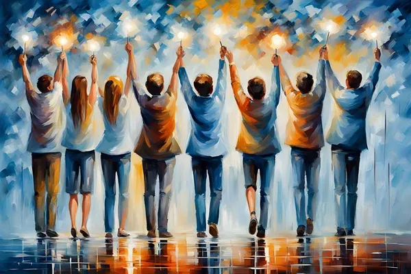 Artistic_Inspirational_Wall_Painting_Group_Celebration_With_Raised_Arms