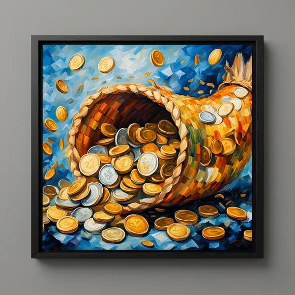 Decorative_Cornucopia_Horn_Of_Plenty_Wall_Art_Painting_With_Gold_Coins