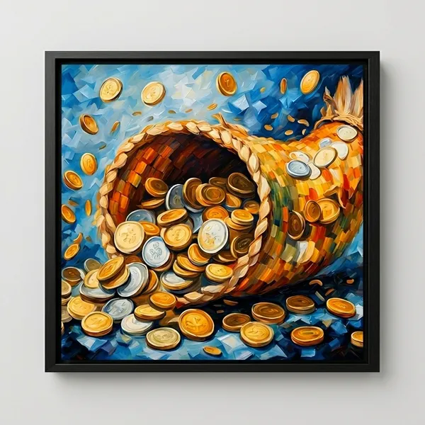 Decorative_Cornucopia_Horn_Of_Plenty_Wall_Art_Painting_With_Gold_Coins