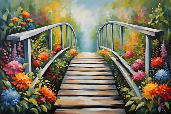 Floral_Bridge_Pathway_Canvas_Wall_Painting
