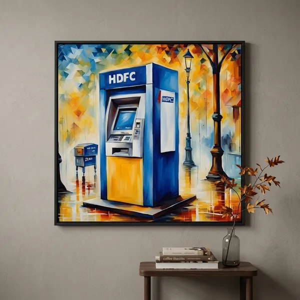 Hdfc_Atm_Artistic_Canvas_Painting_Colorful_Street_Scene_Wall_Art