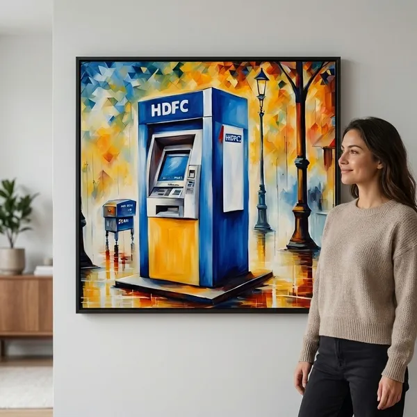 Hdfc_Atm_Artistic_Canvas_Painting_Colorful_Street_Scene_Wall_Art