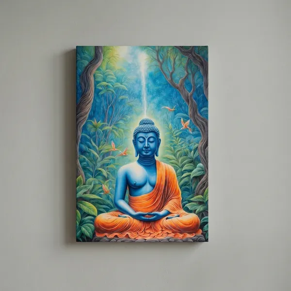Serene_Buddha_Meditation_Canvas_Wall_Art_Blue_And_Orange_Spiritual_Decor_Painting