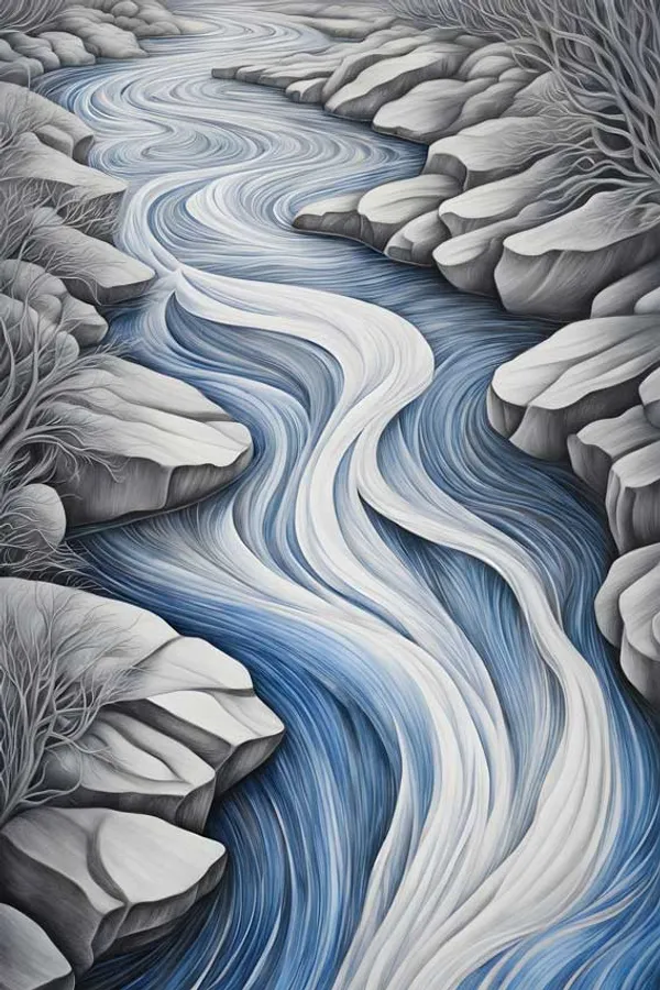 Abstract_River_Flow_Wall_Art_Print_Blue_And_Grey_Flowing_Water_Design