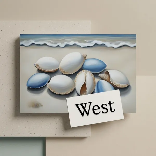 Premium_Plastic_Coastal_Blue_White_Cowrie_Shell_Wall_Painting