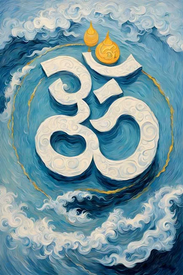 Om_Symbol_Spiritual_Wall_Art_Blue_And_Gold_Textured_Canvas_Painting