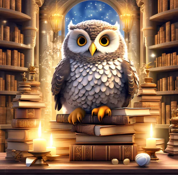 Whimsical_Library_Owl_Digital_Art_Print_Magical_Book_Lover'S_Wall_Decor