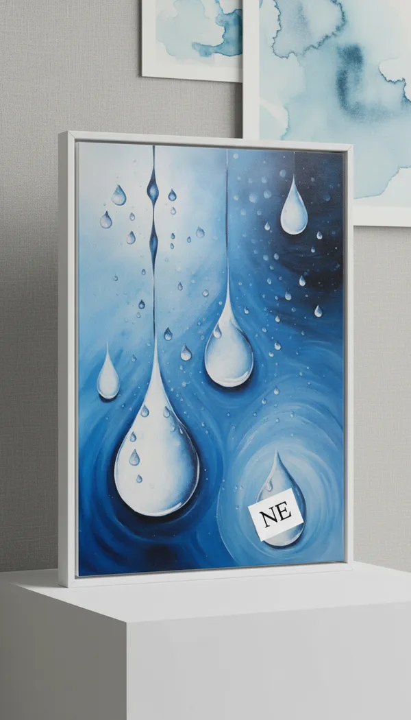 Premium_Plastic_Abstract_Blue_Watercolor_Droplet_Wall_Painting