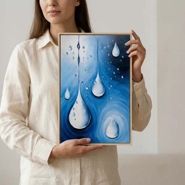 Premium_Plastic_Abstract_Blue_Watercolor_Droplet_Wall_Painting
