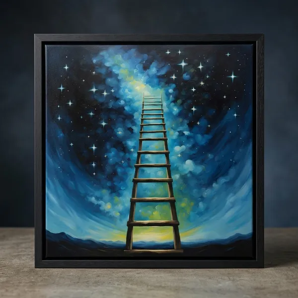 Cosmic_Ladder_To_Stars_Canvas_Wall_Art_Painting_Inspirational_Spiritual_DÃ©cor
