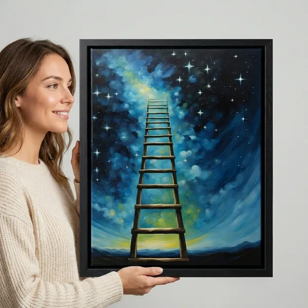 Cosmic_Ladder_To_Stars_Canvas_Wall_Art_Painting_Inspirational_Spiritual_DÃ©cor