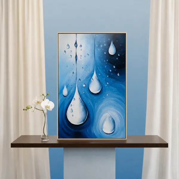 Premium_Plastic_Abstract_Blue_Watercolor_Droplet_Wall_Painting