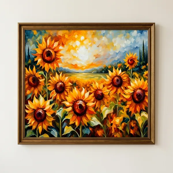 Vibrant_Sunflower_Field_Canvas_Painting_Landscape_Wall_Art