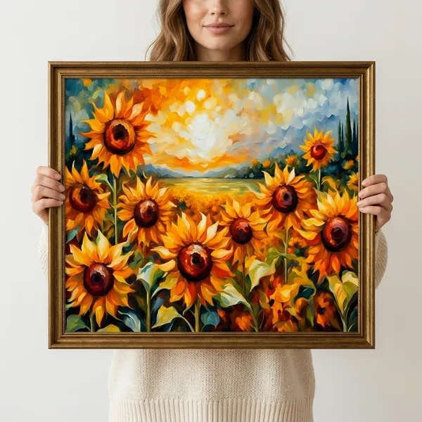 Vibrant_Sunflower_Field_Canvas_Painting_Landscape_Wall_Art