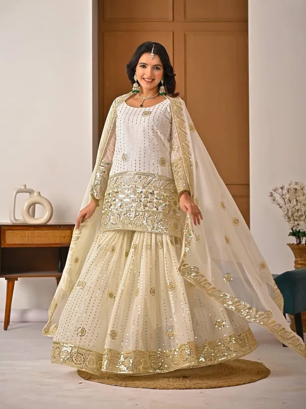 White__Faux_Georgette__Silk_Sequin_Sharara_Set_For_Women