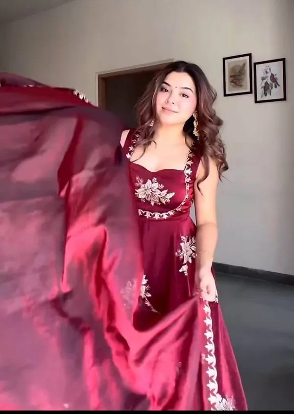 Dark_Red_Fendi_Silk_Embroidered_Anarkali_Suit_For_Women