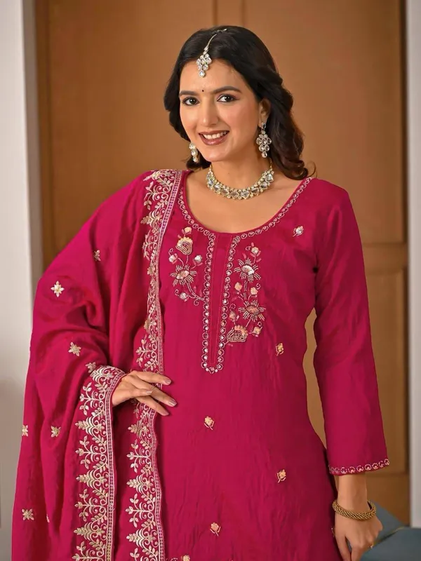 Rani_Pink_Vichitra_Handwork_Sharara_Set_For_Women