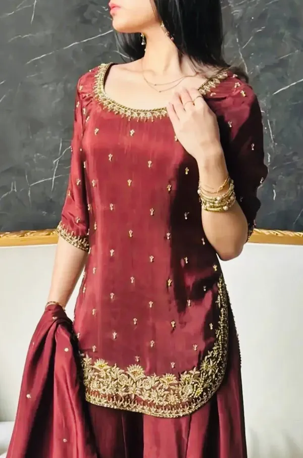 Maroon_Crepe_Silk_Sequin_Embroidered_Palazzo_Set_For_Women