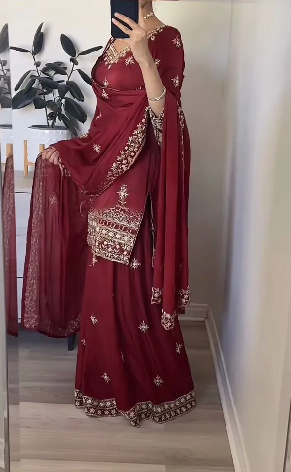 Maroon_Natural_Crepe_Premium_Sharara_Suit_Set_For_Women