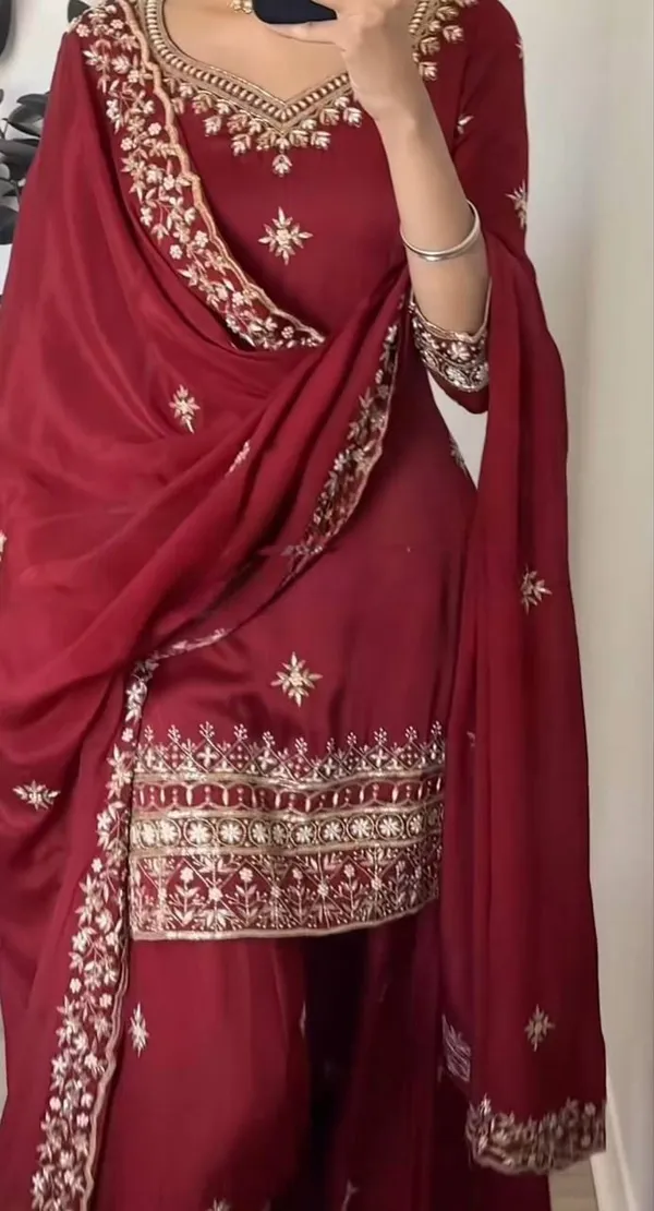 Maroon_Natural_Crepe_Premium_Sharara_Suit_Set_For_Women