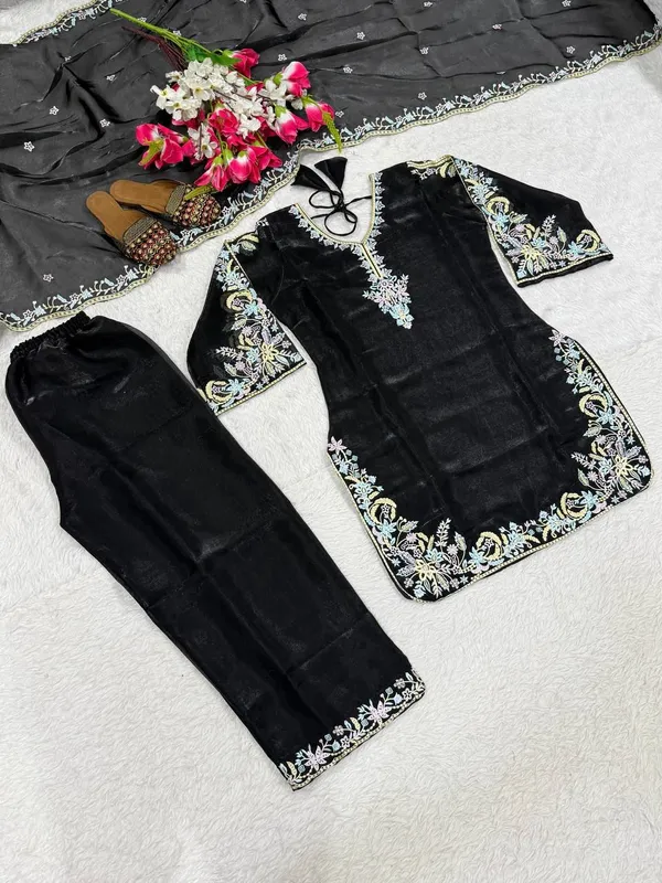 Black_Gmy_Silk_Embroidered_Pant_Set_For_Women