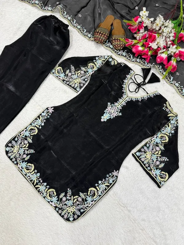Black_Gmy_Silk_Embroidered_Pant_Set_For_Women