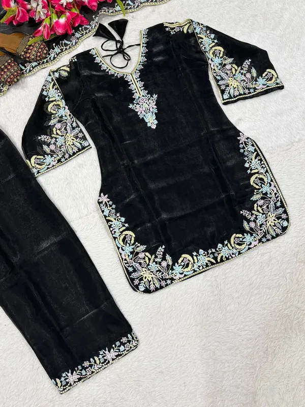Black_Gmy_Silk_Embroidered_Pant_Set_For_Women