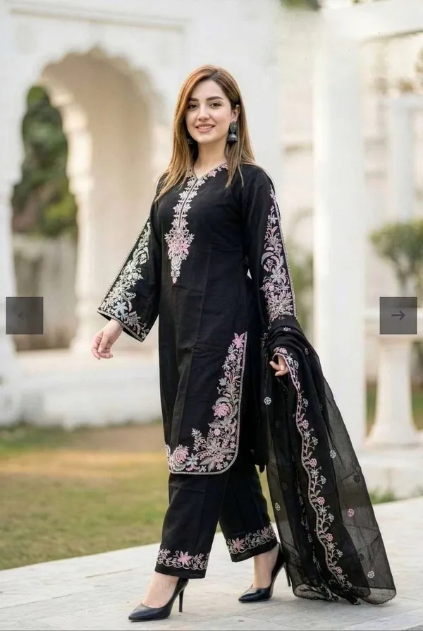 Black_Gmy_Silk_Embroidered_Pant_Set_For_Women