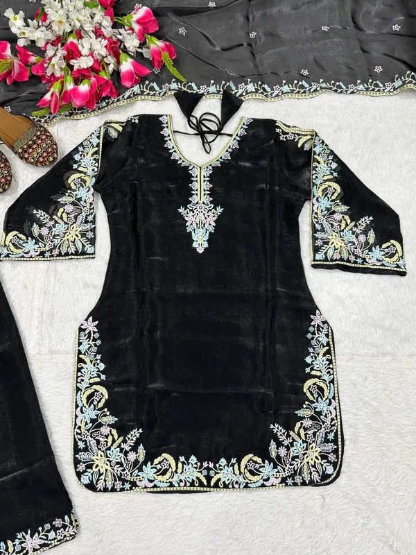 Black_Gmy_Silk_Embroidered_Pant_Set_For_Women