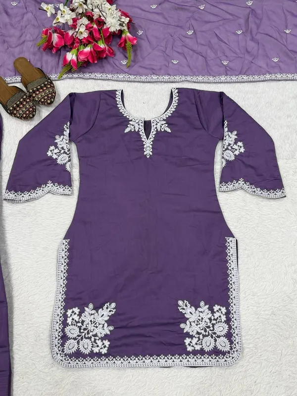 Purple_Roman_Cotton_Embroidered_Farshi_Salwar_Set_For_Women