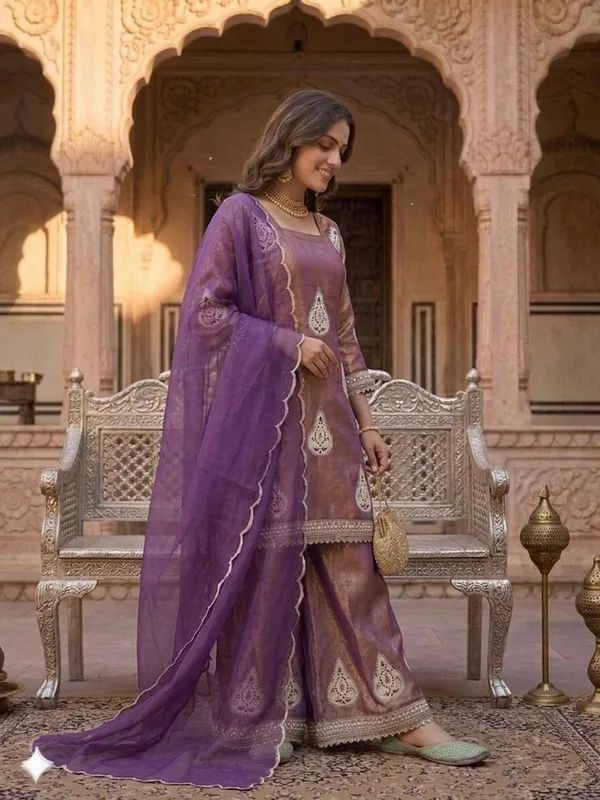Light_Purple_Fendi_Silk_Sequin_Palazzo_Set_For_Women